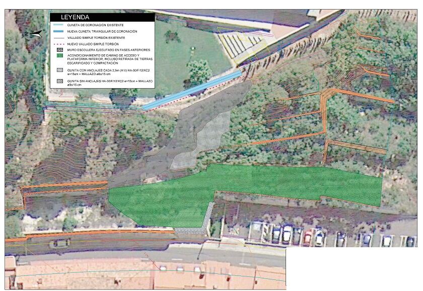 Señalizada el área de la reparación en la ladera de la Beniata.