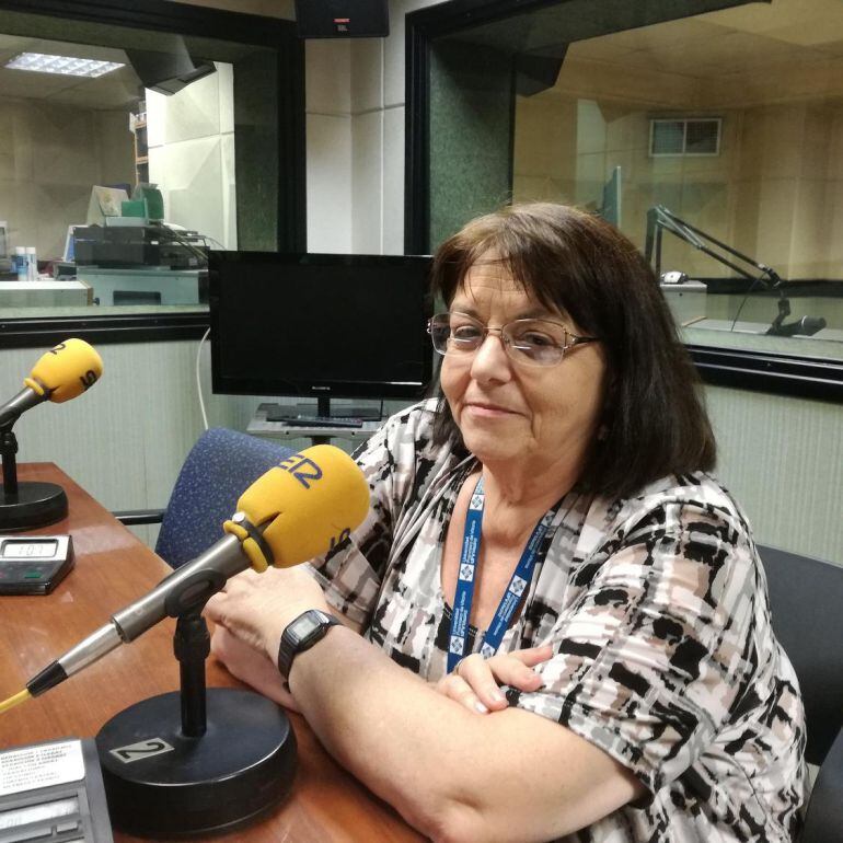 Olga Pintado en los estudios de Radio Zamora