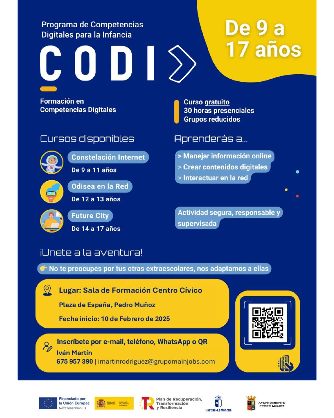 Cartel del curso CODI de Pedro Muñoz