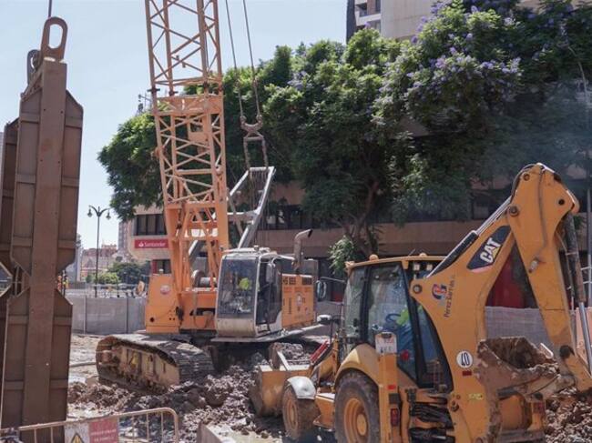 Obras del metro de Málaga en calle Hilera