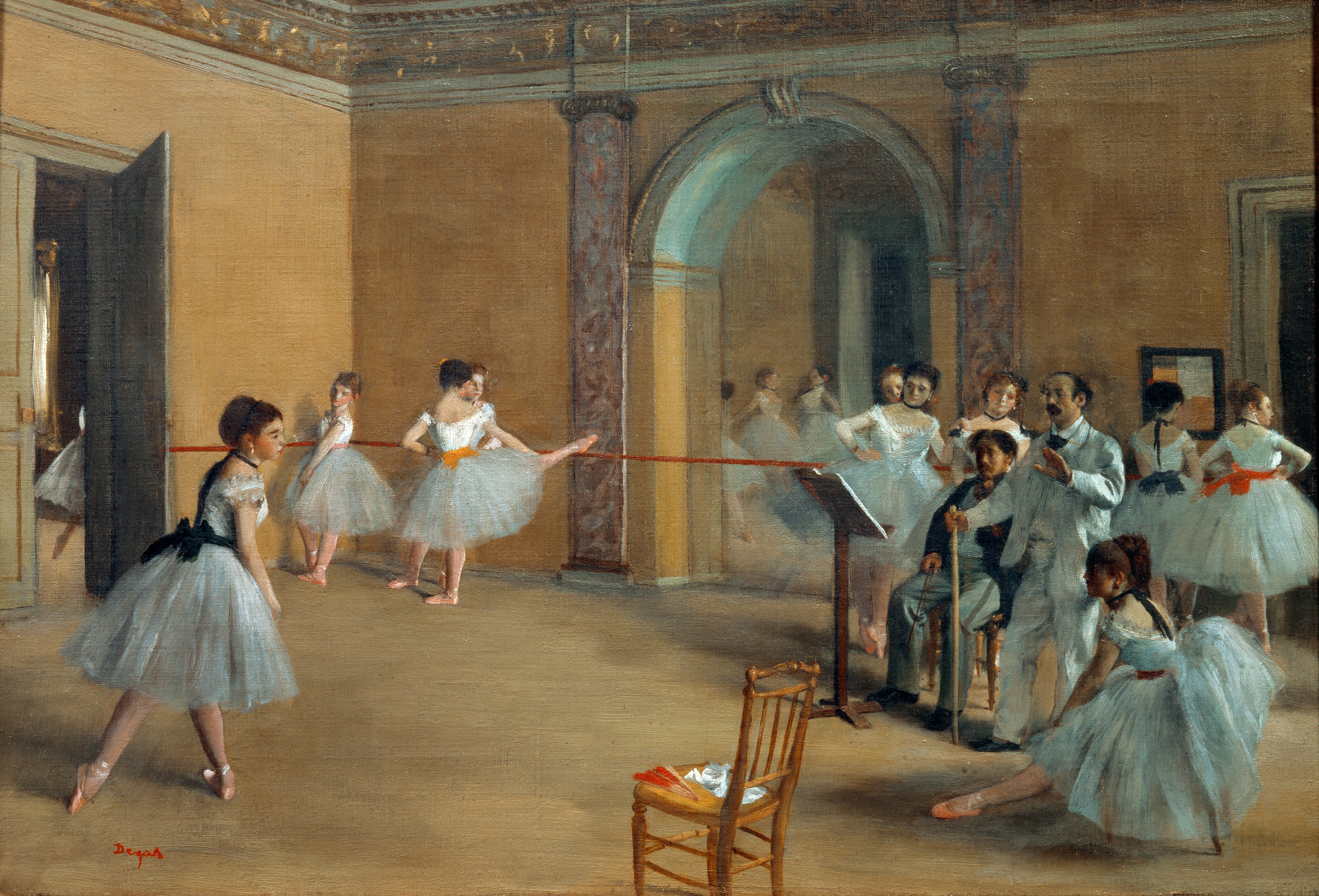 The Dance Foyer at the Opera on the rue Le Peletier - Painting by Edgar Degas (1834-1917), 1872, Oil on canvas, (33x46 cm) - Orsay Museum, Paris (France) (Photo by Leemage/Corbis via Getty Images)