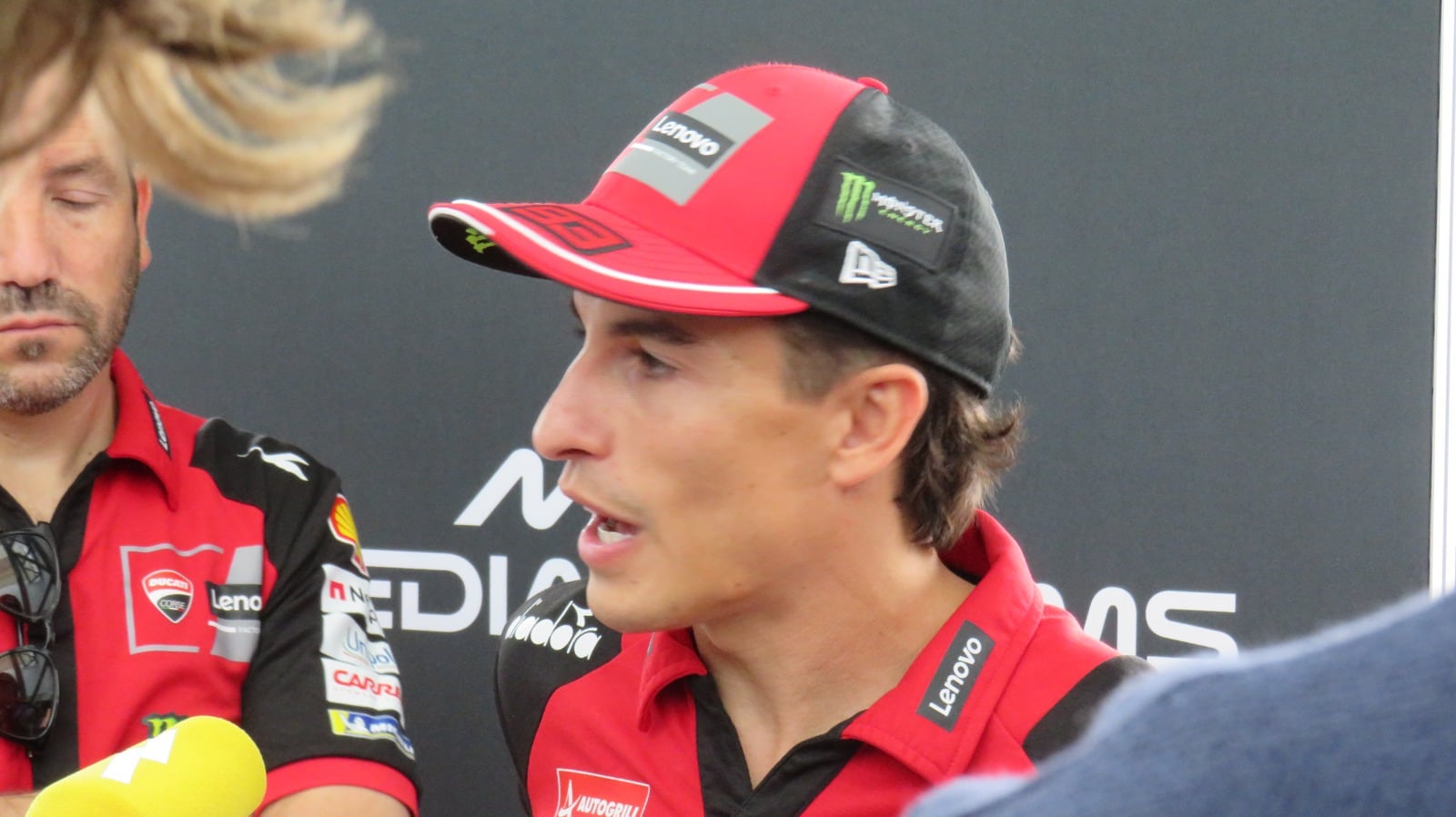 Marc Márquez durante la entrevista en el Circuito de Jerez