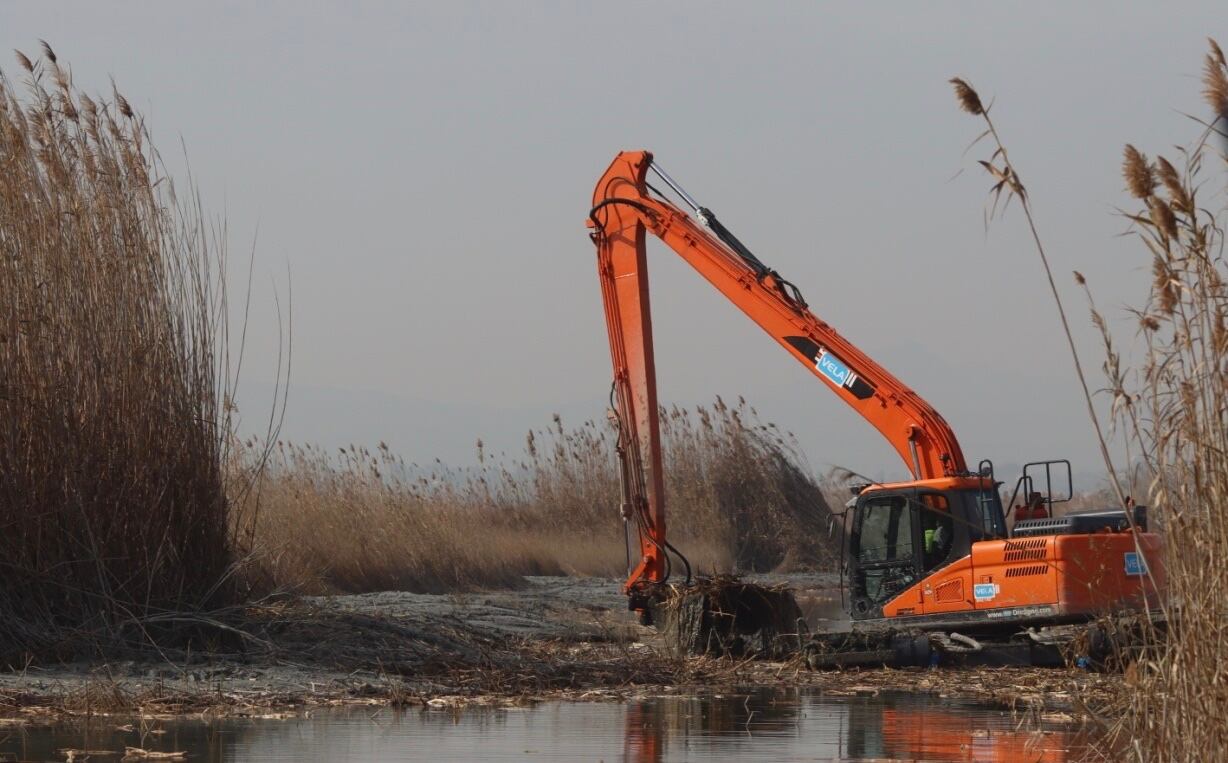 Máquina dragando l&#039;Albufera