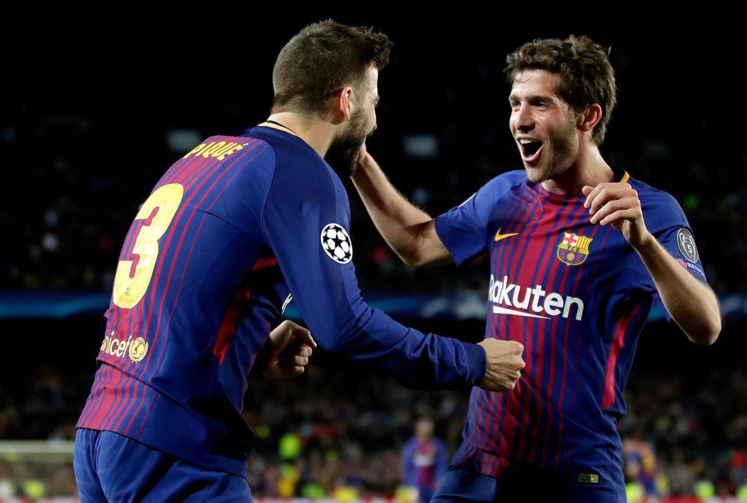 Gerard Piqué y Sergi Roberto, en un partido con el Barça