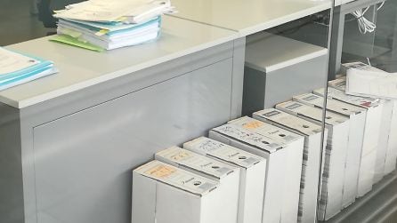 Imagen de una de las instalaciones en el edificio de juzgados de Ciudad Real con los archivos por los suelos.