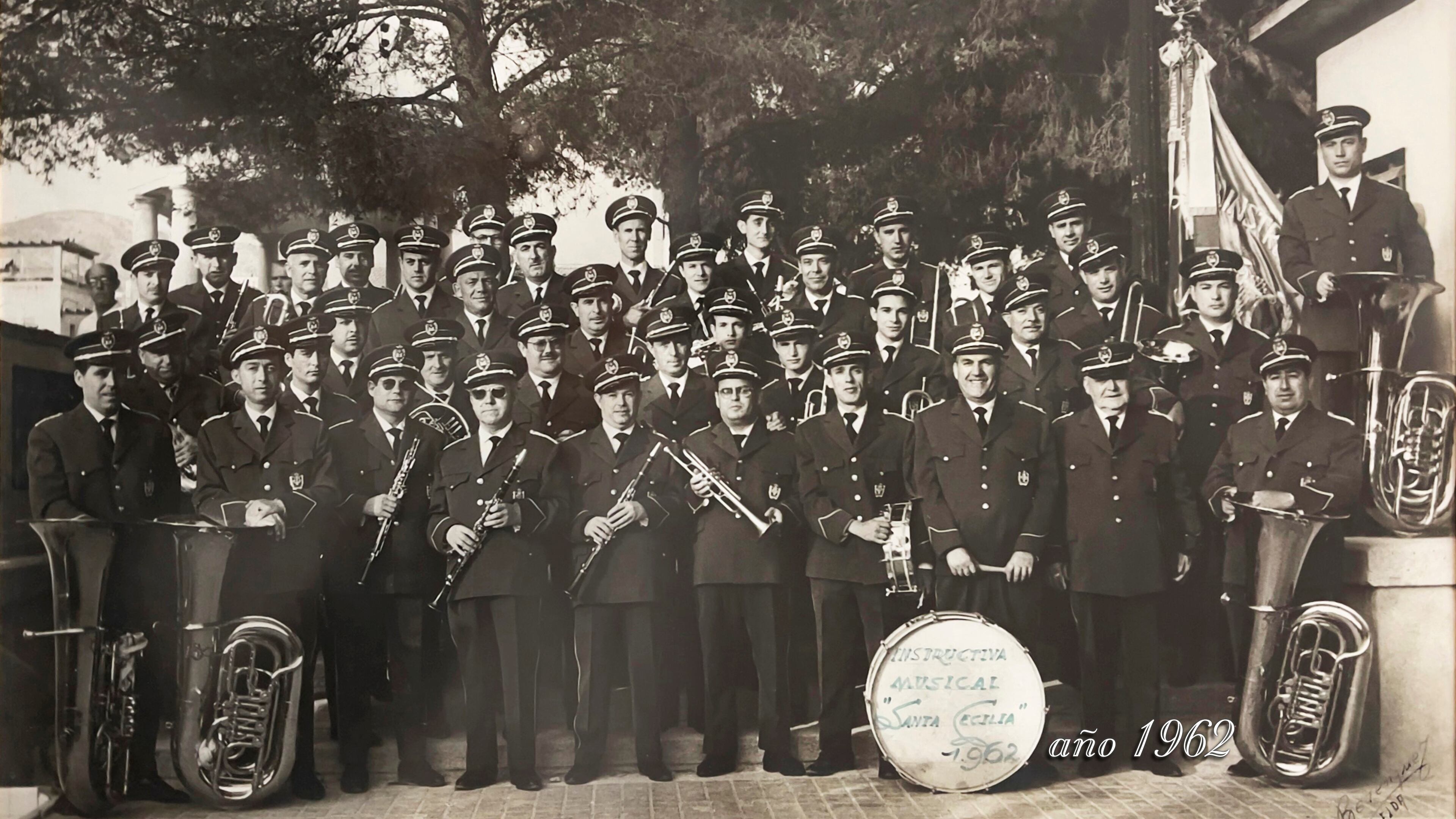 Foto de la Banda Santa Cecilia de Elda del año 1962