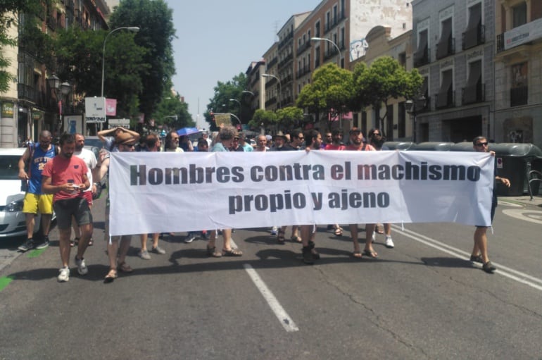 Cabecera de la manifestación contra el machismo en Madrid