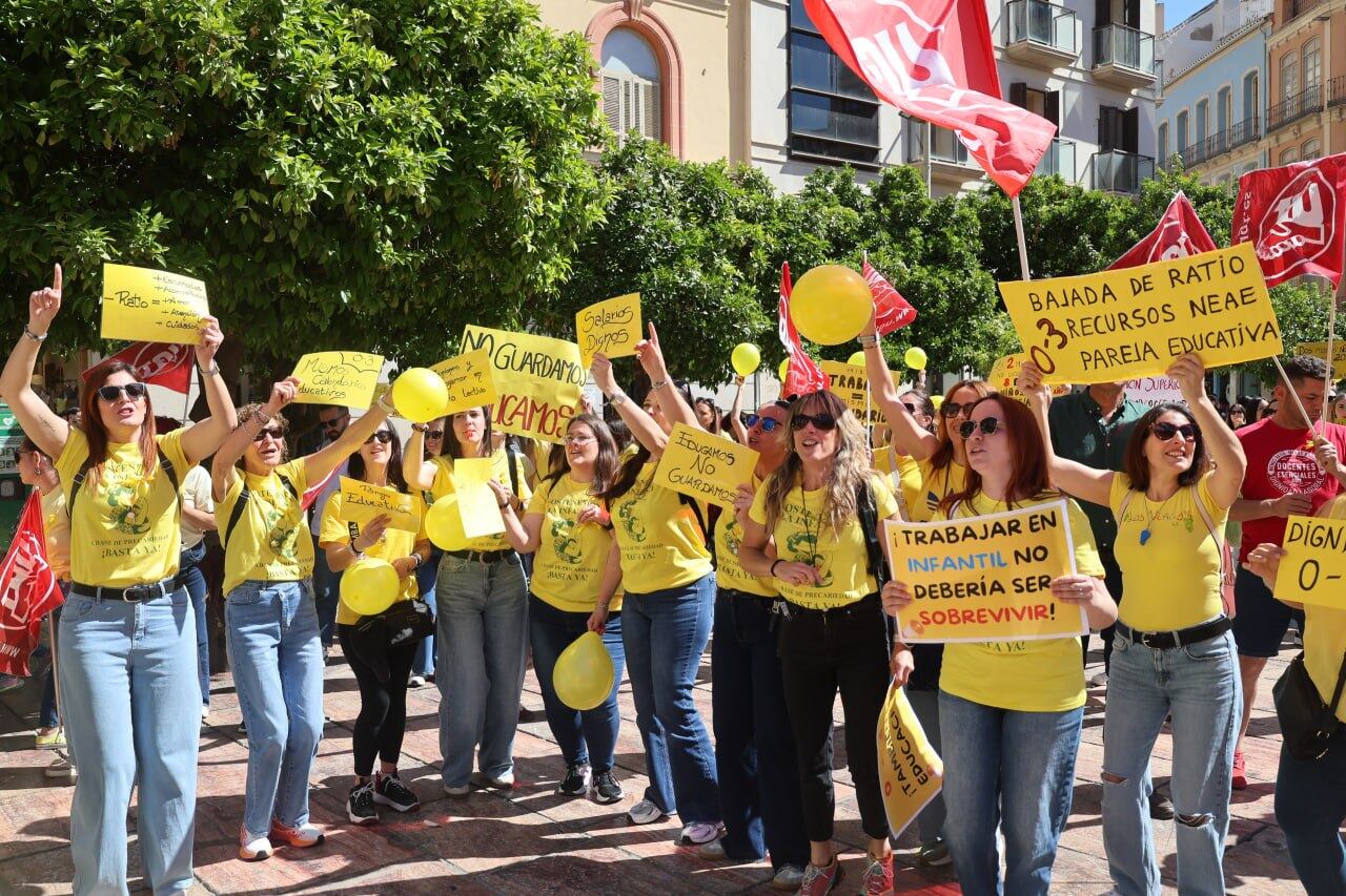 Concentración en Málaga de las educadoras de primer ciclo de Infantil