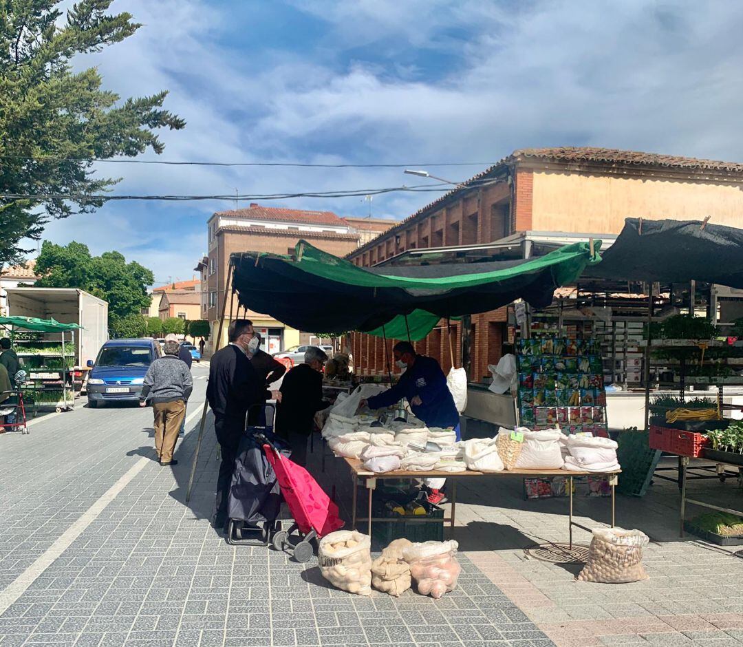 El mercadillo de Roa ha recuperado su actividad con cuatro puestos de legumbres y viveros