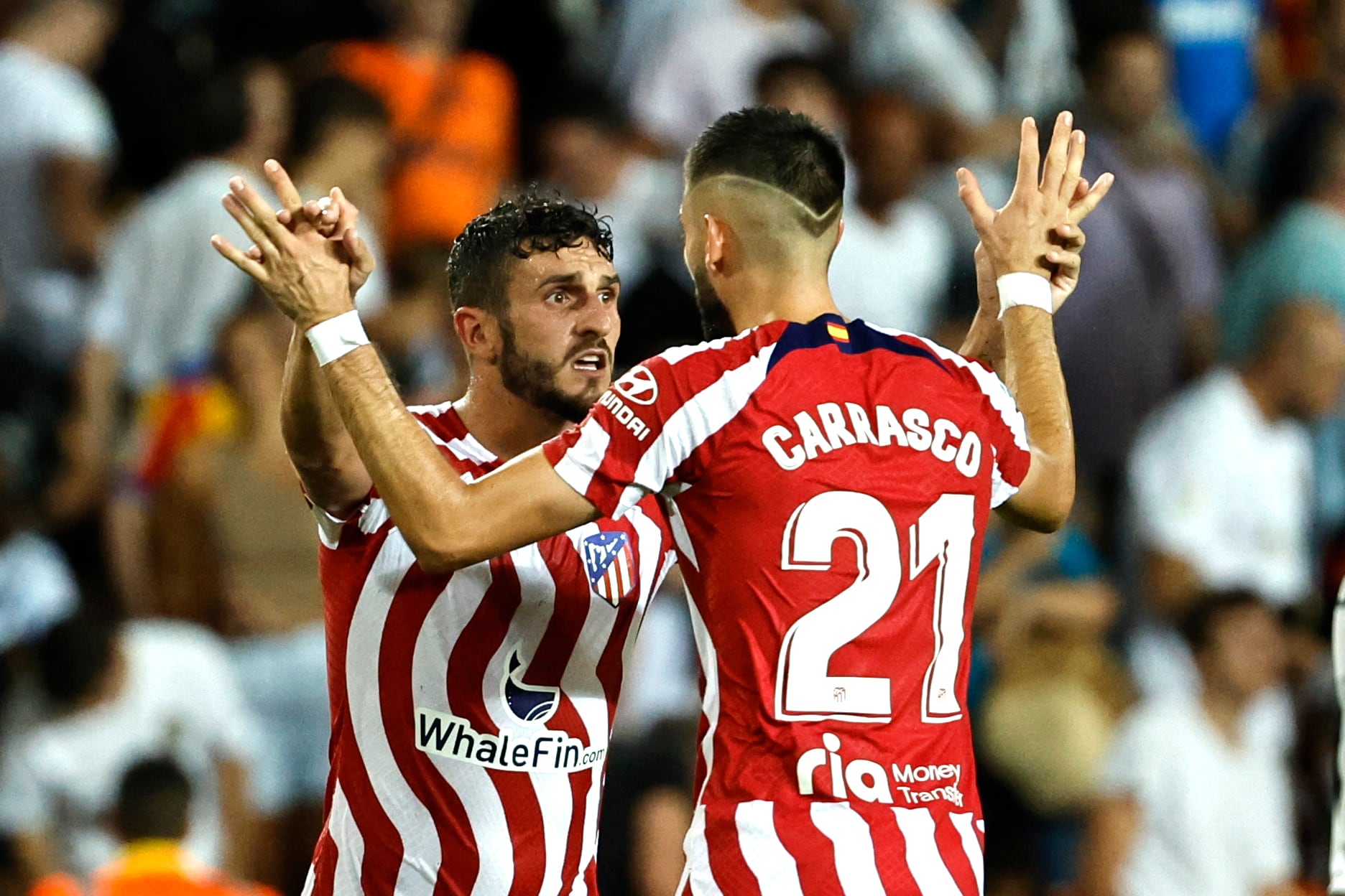 El Atlético de Madrid se mide ante el Oporto en el Metropolitano en la primera jornada de la Champions. EFE/Biel Aliño