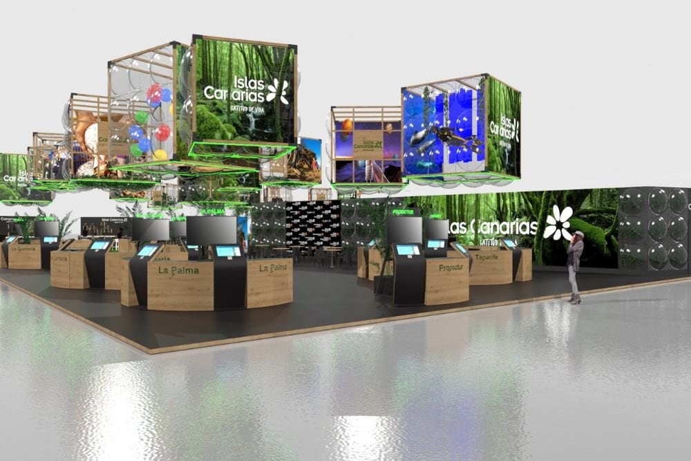 Stand de Canarias, donde estará presente Lanzarote, en Fitur 2023.