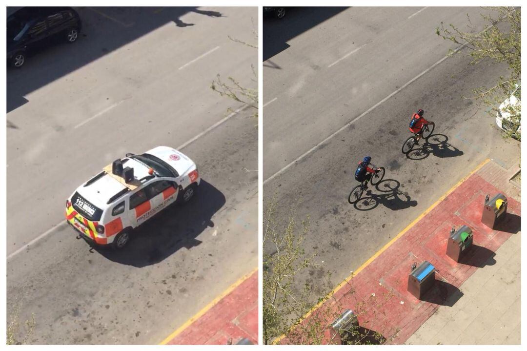 La policia advierte a los ciclistas sobre el estado de alarma