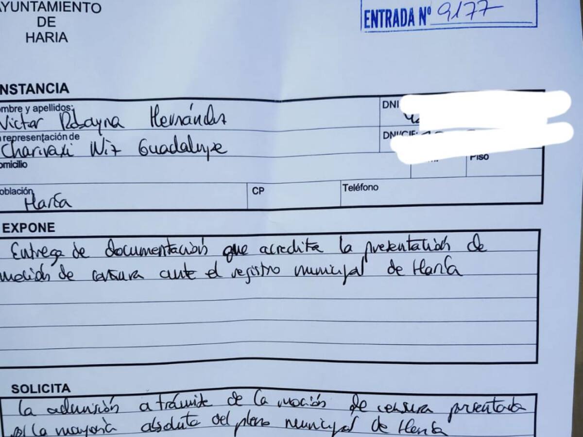 CC y PMH llegan a un acuerdo para censurar al Alcalde de Haría