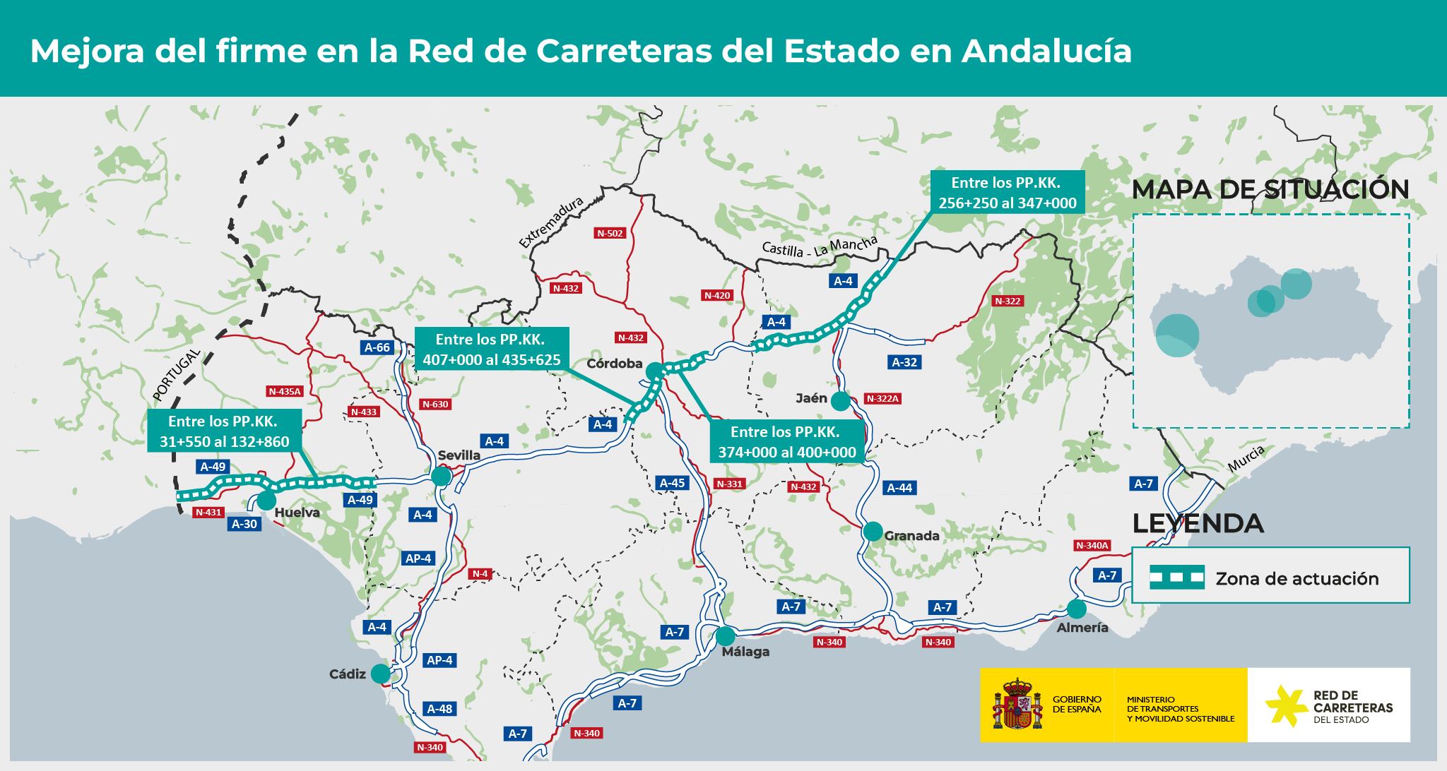 Actuaciones de mejora en las autovías andaluzas