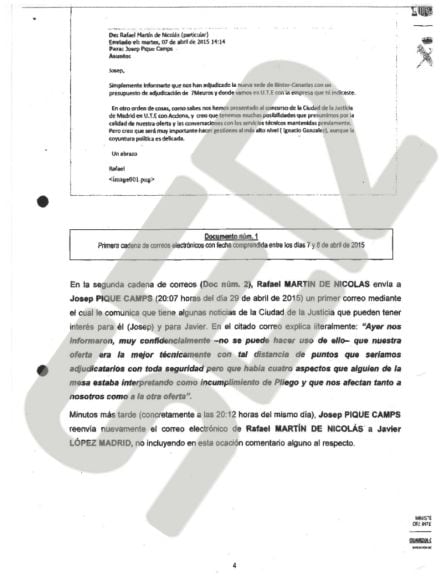 La Mesa de Contratación propuso adjudicar la construcción y explotación de la Ciudad de la Justicia de Madrid a la UTE OHL-Acciona, tal y como pretendían los sospechosos