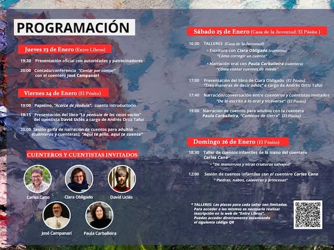 Programa IV Encuentro "De cuenteros y Cuentistas" en Linares