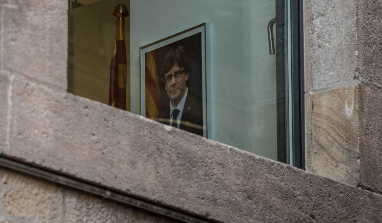 El retrato de Carles Puigdemont en el Palau de la Generalitat