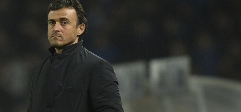 Luis Enrique, durante el partido que acabó en derrota para el Barcelona en Anoeta ante la Real Sociedad.