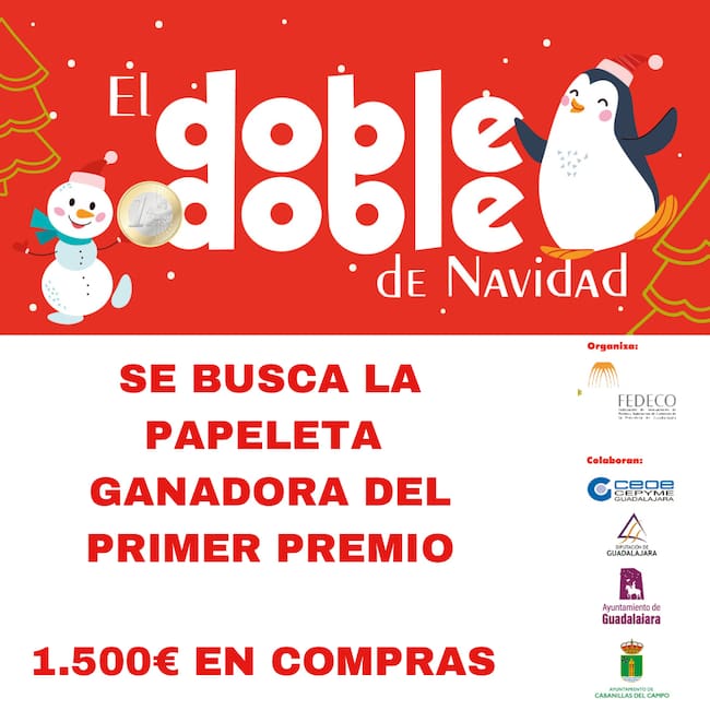 Cartel el doble, doble de Navidad