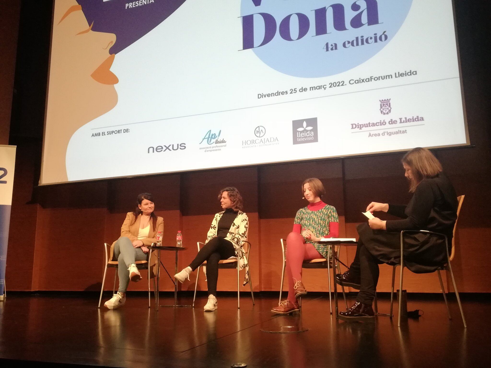 'Lleida, Amb Veu de Dona'. Ingrid Teixidó, Lily Brick, Andrea de Castro i Mercè March. 25 de març de 2022
