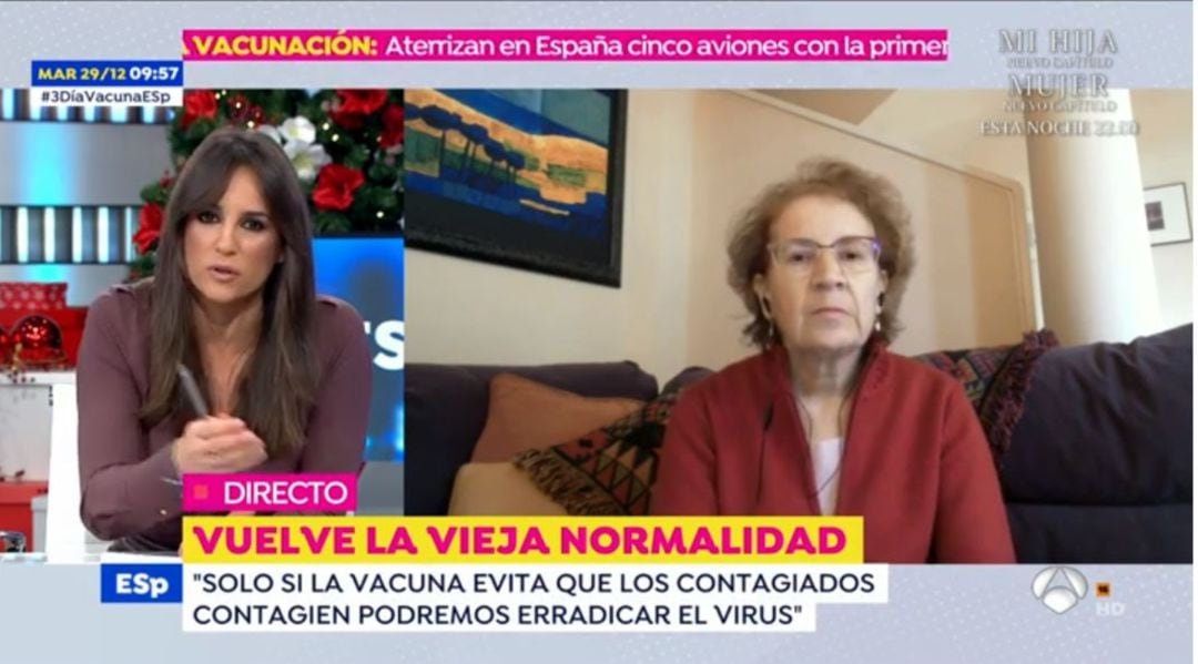 Margarita del Val, durante su conexión en directo