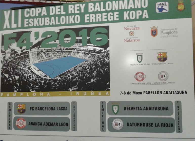 La Final 4 2016 de la Copa del Rey de balonmano vuelve 2 años después a Pamplona este fin de semana