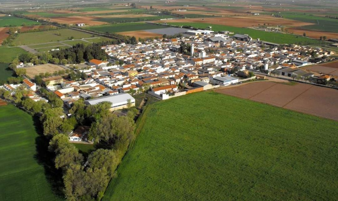 Imagen aérea de la localidad ciudadrealeña de Llanos del Caudillo 