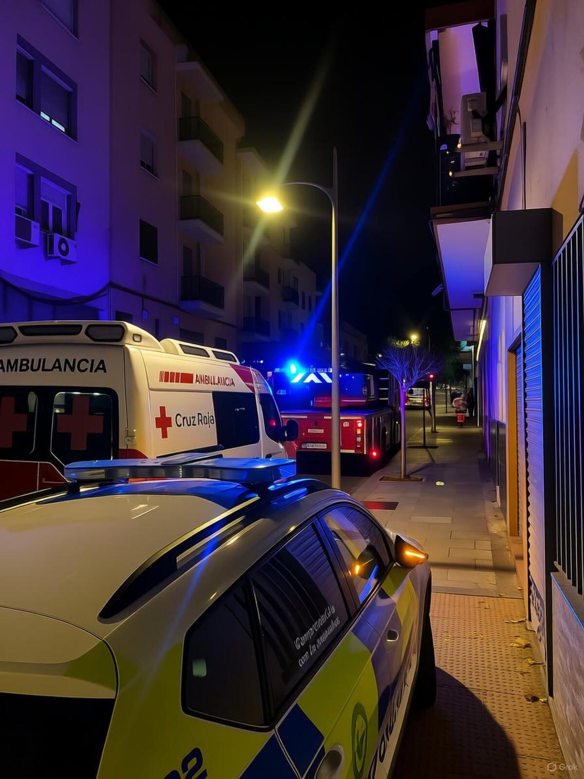 Los servicios de emergencia en la zona del incendio de Alcorcón