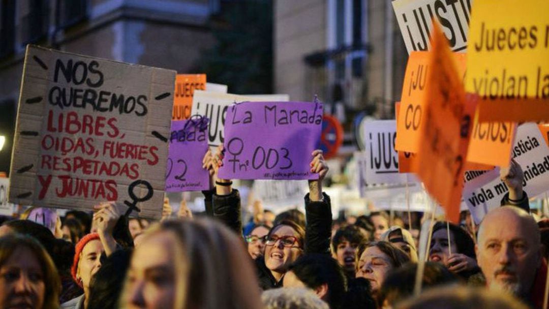 Manifestación contra la primera sentencia de la Manada