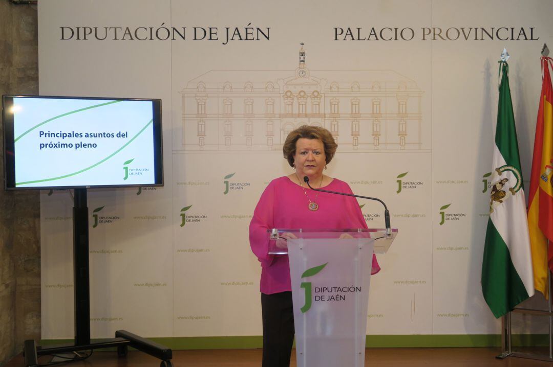 Pilar Parra en la presentación del próximo pleno.