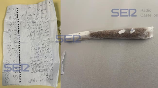 Imagen de las cartas que contienen droga y que se mezclan con cigarros dentro del Centro Penitenciario Castellón II