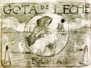 Boceto de Daniel Zuloaga para el mural de la institución segoviana La Gota de Leche, hacia 1913