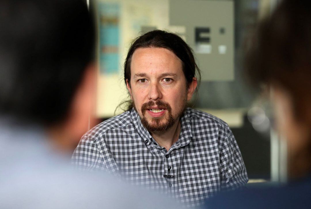 El secretario general de Podemos, Pablo Iglesias, en una entrevista con Efe