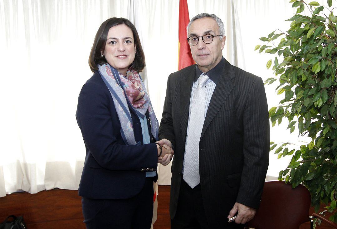 El presidente del COE, Alejandro Blanco, y la directora de la Fundación Trinidad Alfonso, Elena Tejedor. 