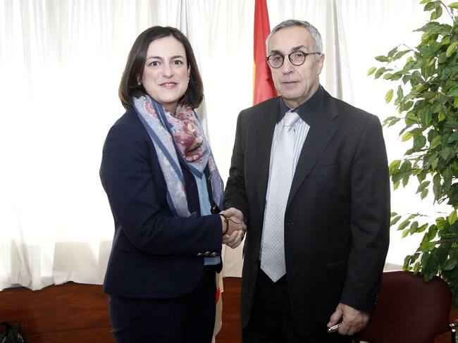 El presidente del COE, Alejandro Blanco, y la directora de la Fundación Trinidad Alfonso, Elena Tejedor.