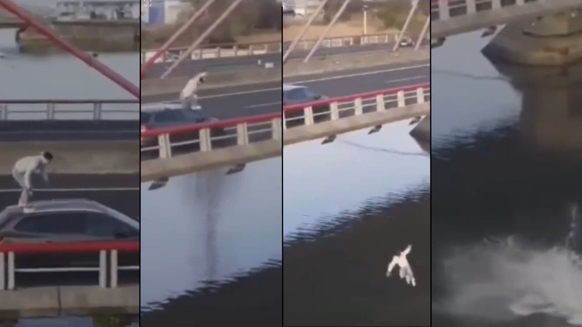 La secuencia del lanzamiento del joven desde un coche a la ría.