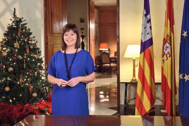 Francina Armengol, durante el discurso de Navidad. 