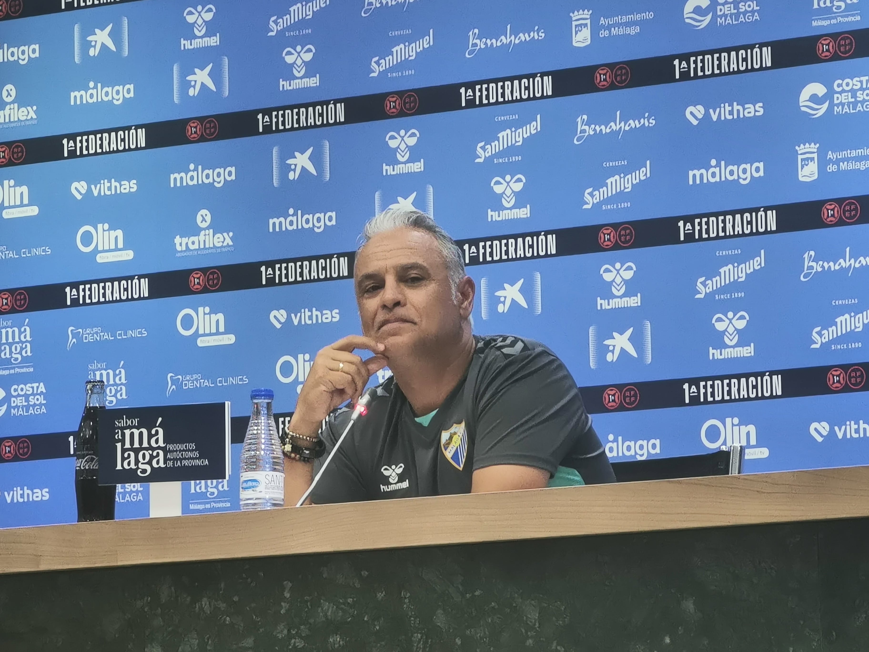 Sergio Pellicer, en la sala de prensa de La Rosaleda