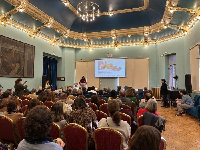 Momento de la inauguración de la jornada de patrimonio en Huesca