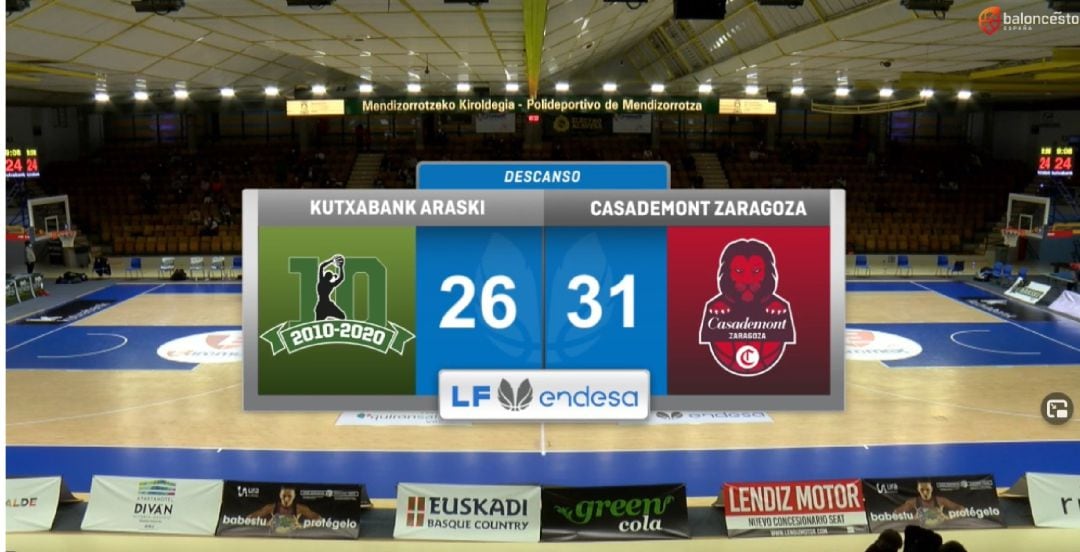 Marcador en el momento de la suspensión