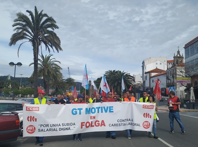 Manifestación de la plantilla de GT Motive en Ferrol