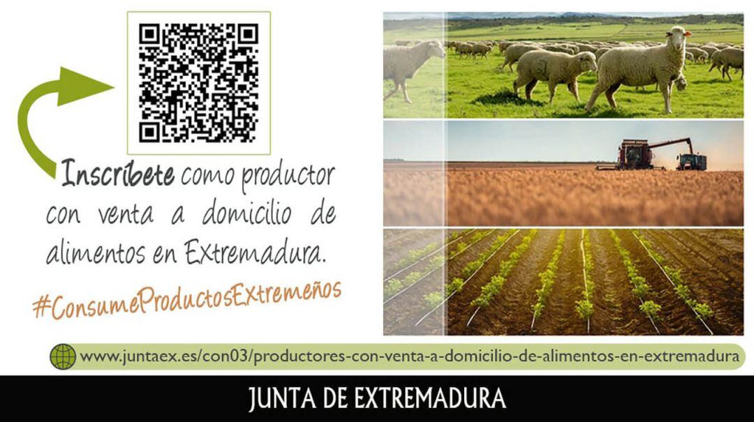 Portal de inscripción para productores con venta a domicilio en Extremadura