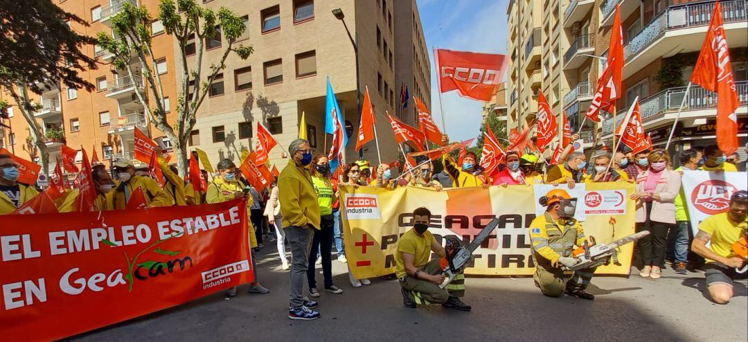 Imagen de la protesta de este miércoles en la Avenida España de Albacete