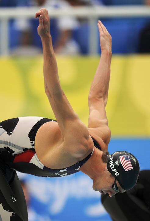 Phelps en la prueba de 200 metros libres de natación