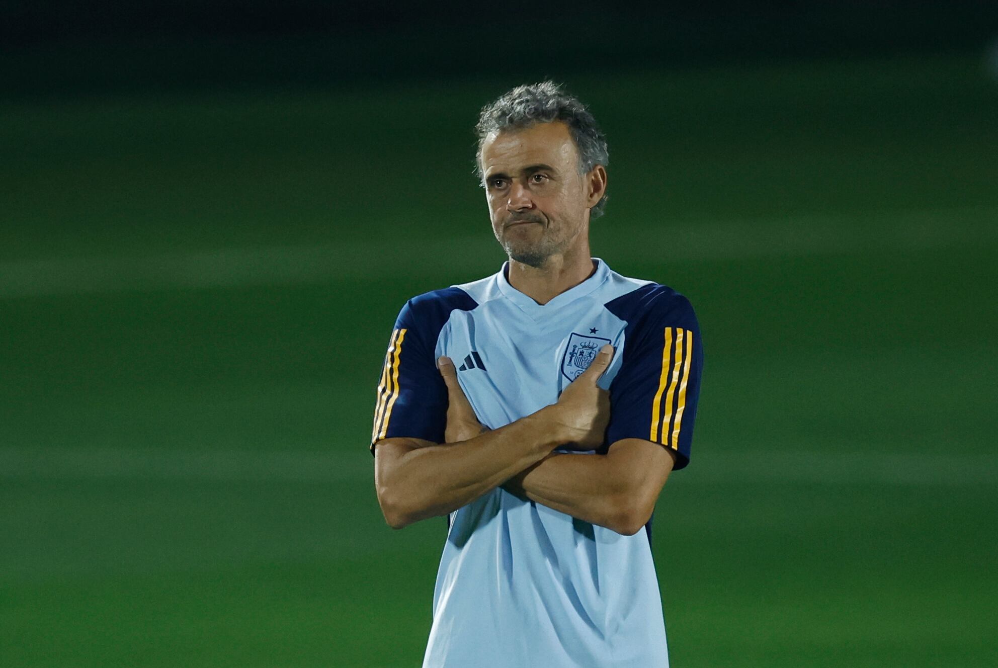 Luis Enrique en un entrenamiento con España