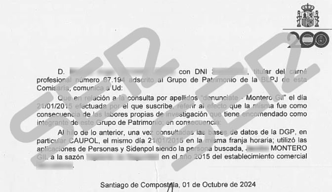 Varias de las consultas en las bases de datos de la Policía buscaban los antecedentes de otras personas que se apellidaban igual que los dirigentes de Podemos. El de la imagen es el caso de Irene Montero .