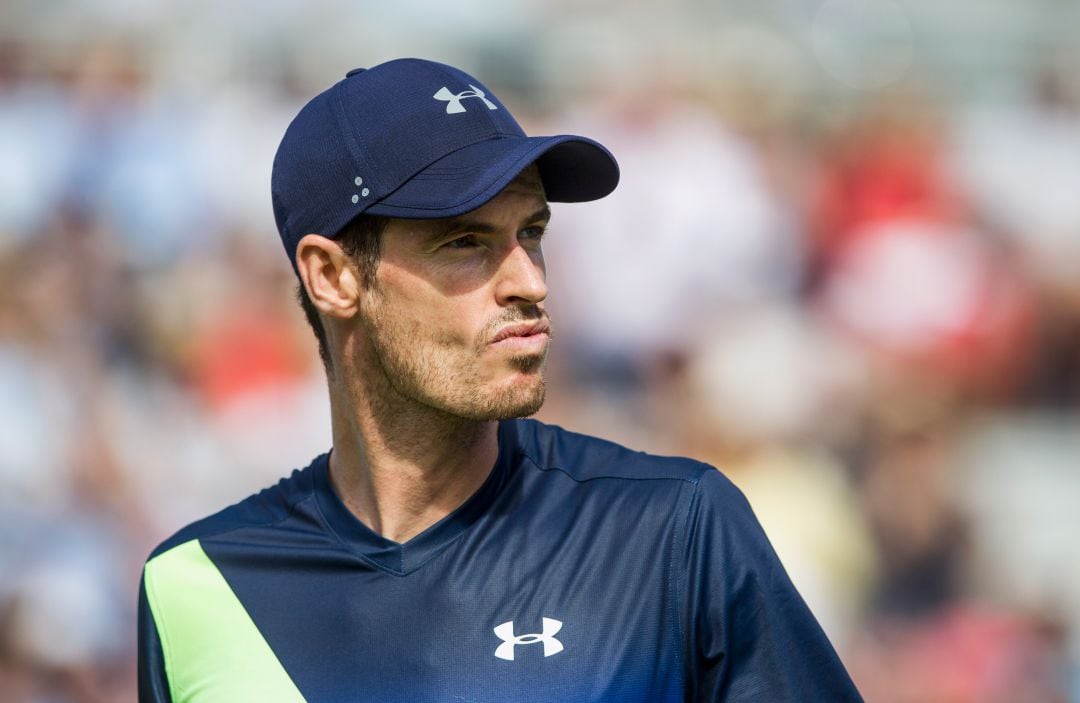 Andy Murray jugando en la edición 2018 en el torneo de Queen&#039;s.