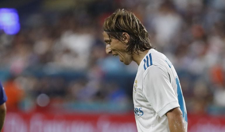 Modric, durante el Clásico de pretemporada