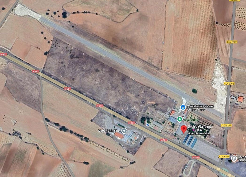 Imagen de Google Maps con el aeródromo en el que se ha producido el accidente