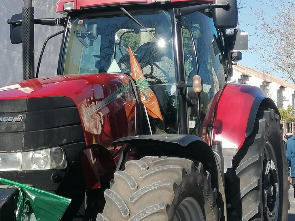 Tractor en una manifestación de protesta